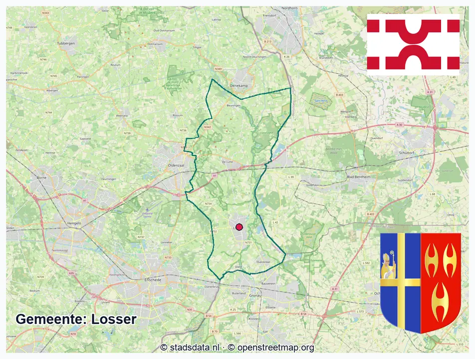 Schematische gemeentegrens Losser